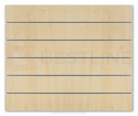 Panel MDF Slatwall Klon (D375) + wsuwki ALU (odstępy co 15cm)