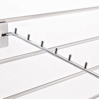 Wieszak skośny z 7 bolcami 30cm Slatwall chrom - 2