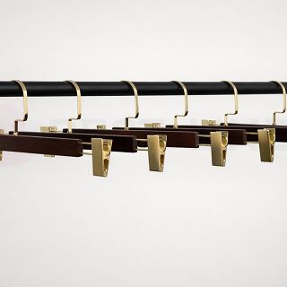 Wieszak GLAMOUR klamrowy Dark Wood GOLD - 3