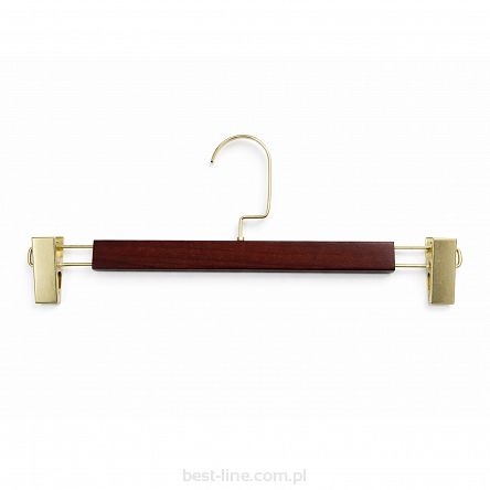 Wieszak GLAMOUR klamrowy Dark Wood GOLD