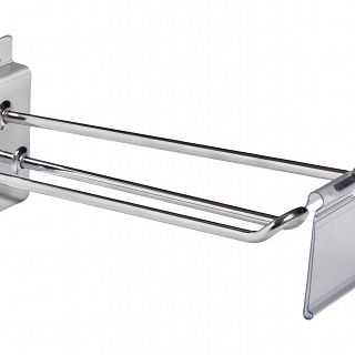 Wieszak hak podwójny. Z listwą cenową! Chrom - 2