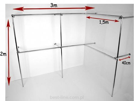 Regał narożny 300x150x200x40cm