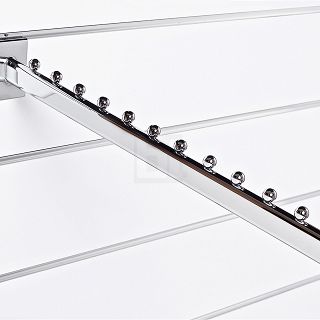 Wieszak skośny 50cm 12 kulek (owal) Slatwall chrom - 2