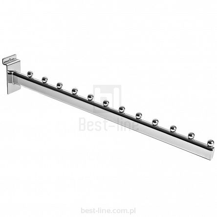 Wieszak skośny 50cm 12 kulek (owal) Slatwall chrom