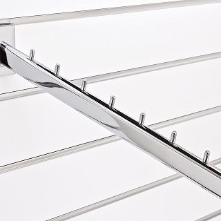 Wieszak skośny 8 bolców 40cm Slatwall chrom - 2